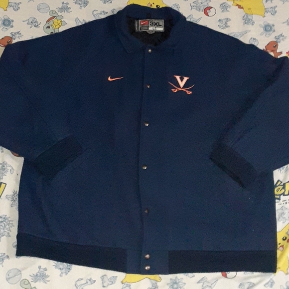 90s Nike Virginia Cavaliers University Wool Winter Jacket Coat Authentic Vintage